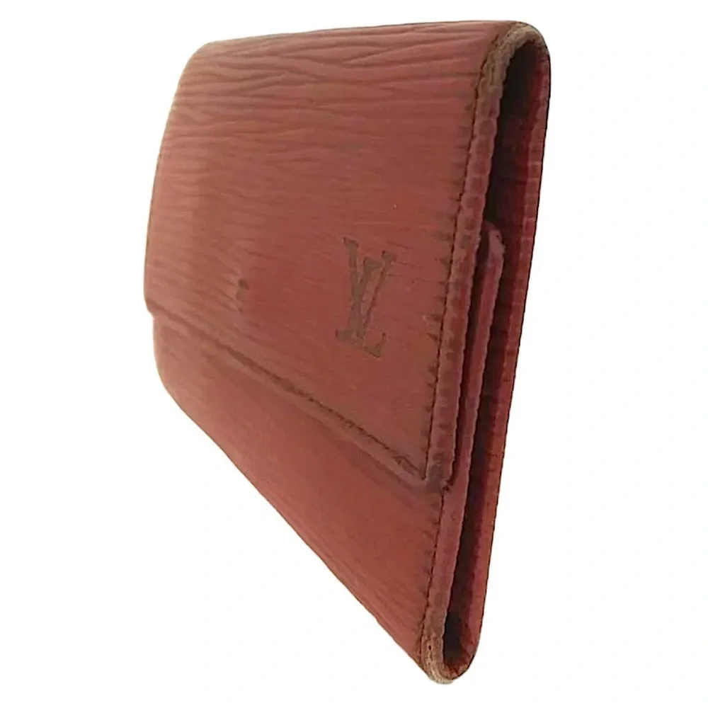 Red Epi Leather Key Wallet With Six Hooks